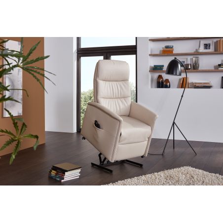 Fauteuil relax électrique H 103 cm en cuir QUARTETT 9051 avec lift de la marque HIMOLLA