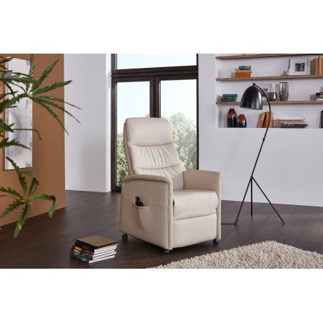 Fauteuil relax électrique H 107 cm en cuir QUARTETT 9051 avec lift de la marque HIMOLLA