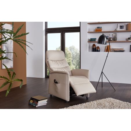 Fauteuil relax électrique H 107 cm en cuir QUARTETT 9051 avec lift de la marque HIMOLLA