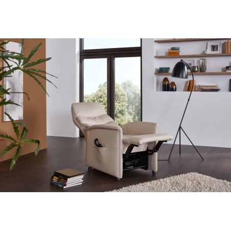 Fauteuil relax électrique H 107 cm en cuir QUARTETT 9051 avec lift de la marque HIMOLLA