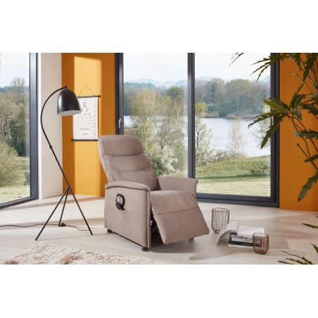 Fauteuil relax électrique H 107 cm en tissu QUARTETT 9051 avec lift de la marque HIMOLLA