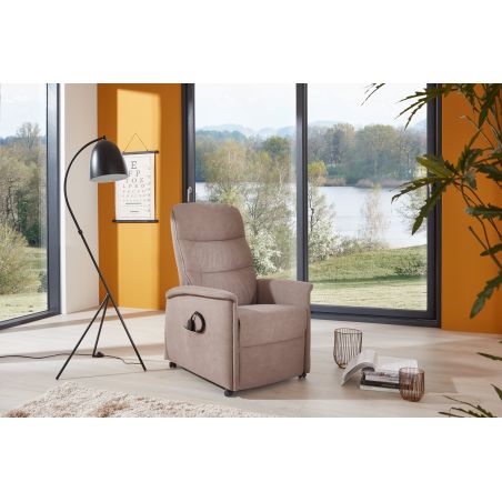 Fauteuil relax électrique H 112 cm en tissu QUARTETT 9051 avec lift de la marque HIMOLLA