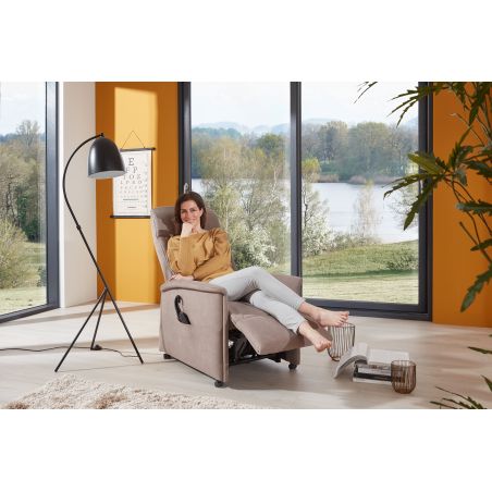 Fauteuil relax électrique H 112 cm en tissu QUARTETT 9051 avec lift de la marque HIMOLLA