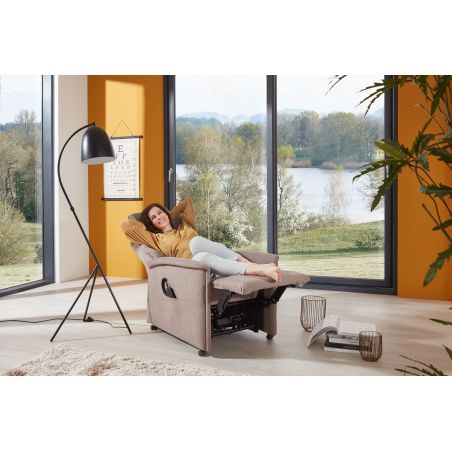 Fauteuil relax électrique H 112 cm en tissu QUARTETT 9051 avec lift de la marque HIMOLLA