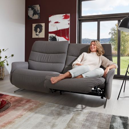 Canapé 3 places 197 cm en tissu CUMULY COMFORT 4051 avec 2 relax manuels de la marque HIMOLLA