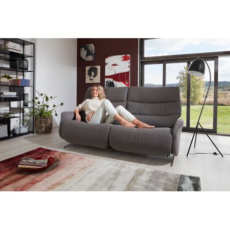 Canapé 3 places 197 cm en tissu CUMULY COMFORT 4051 avec 2 relax manuels de la marque HIMOLLA