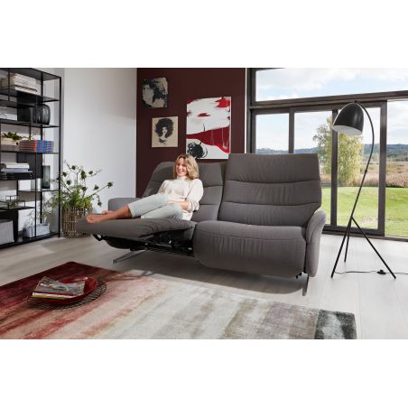 Canapé 3 places 197 cm en tissu CUMULY COMFORT 4051 avec 2 relax manuels de la marque HIMOLLA