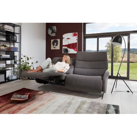 Canapé 3 places 197 cm en tissu CUMULY COMFORT 4051 avec 2 relax manuels de la marque HIMOLLA