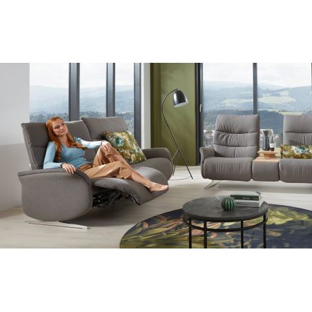 Canapé 3 places 197 cm en tissu CUMULY COMFORT 4051 avec 2 relax électriques de la marque HIMOLLA