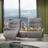 Canapé 2 places 198 cm en tissu CUMULY COMFORT 4051 avec 2 relax manuels et table intermédiaire de la marque HIMOLLA