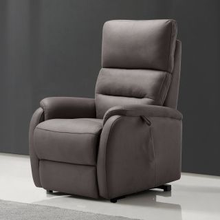 Fauteuil relax électrique en tissu gris ATHENA 4 moteurs avec lift