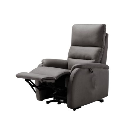Fauteuil relax électrique en tissu gris ATHENA 4 moteurs avec lift