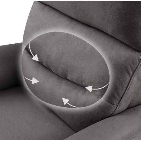 Fauteuil relax électrique en tissu gris ATHENA 4 moteurs avec lift