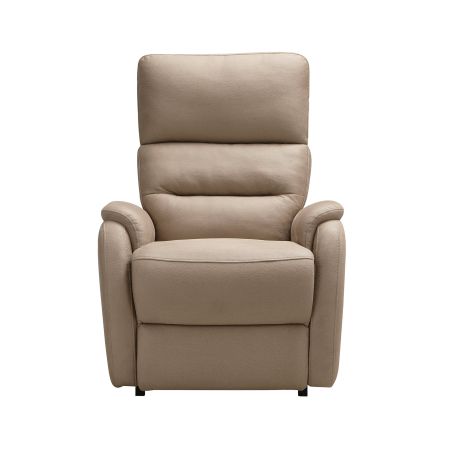 Fauteuil relax électrique en tissu beige mastic ATHENA 4 moteurs avec lift