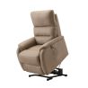 Fauteuil relax électrique en tissu beige mastic ATHENA 4 moteurs avec lift