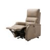 Fauteuil relax électrique en tissu beige mastic ATHENA 4 moteurs avec lift