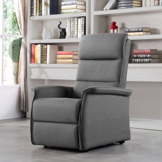 Fauteuil relax électrique 2 moteurs VERONE en tissu gris foncé avec lift