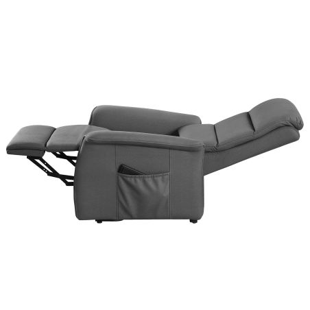 Fauteuil relax électrique 2 moteurs VERONE en tissu gris foncé avec lift