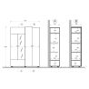Vitrine Saturne Blanc/Cadiz 121 cm avec 2 portes
