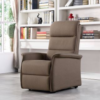 Fauteuil relax électrique 2 moteurs VERONE en tissu brun avec lift