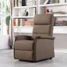 Fauteuil relax électrique 2 moteurs VERONE en tissu brun avec lift