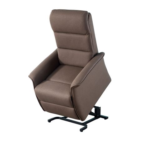 Fauteuil relax électrique 2 moteurs VERONE en tissu brun avec lift