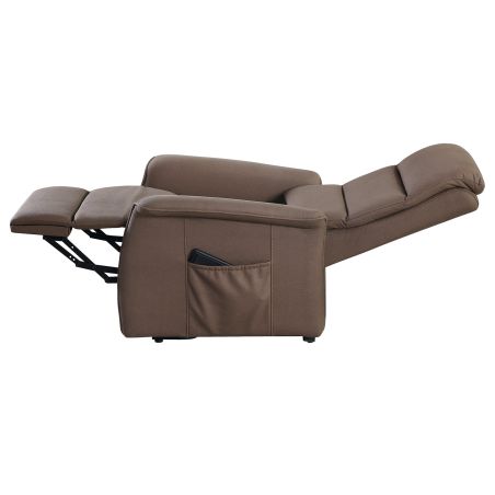 Fauteuil relax électrique 2 moteurs VERONE en tissu brun avec lift