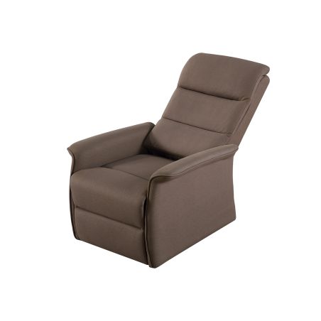 Fauteuil relax électrique 2 moteurs VERONE en tissu brun avec lift