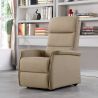 Fauteuil relax électrique 2 moteurs VERONE en tissu taupe avec lift