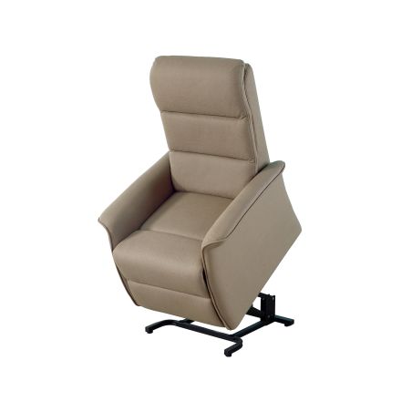 Fauteuil relax électrique 2 moteurs VERONE en tissu taupe avec lift