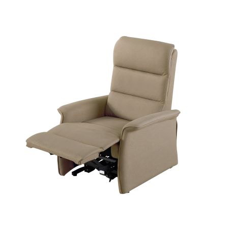 Fauteuil relax électrique 2 moteurs VERONE en tissu taupe avec lift
