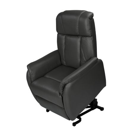 Fauteuil relax électrique HARLOW en cuir pvc noir avec lift