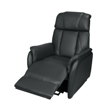 Fauteuil relax électrique HARLOW en cuir pvc noir avec lift