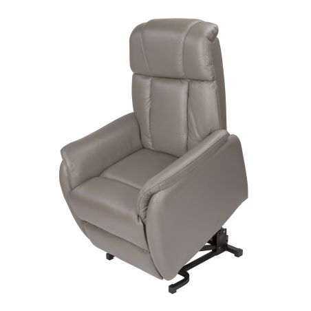 Fauteuil relax électrique HARLOW en cuir pvc taupe avec lift