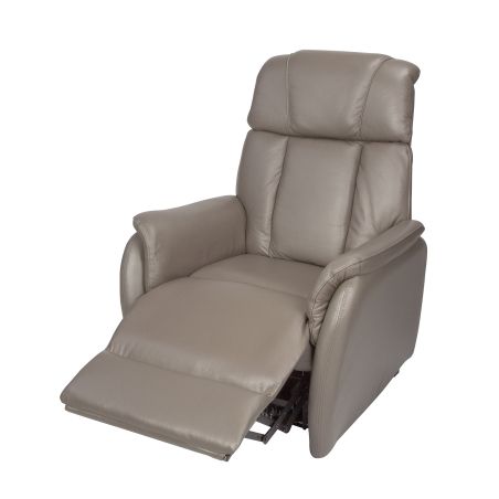Fauteuil relax électrique HARLOW en cuir pvc taupe avec lift