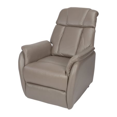 Fauteuil relax électrique HARLOW en cuir pvc taupe avec lift