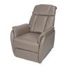 Fauteuil relax électrique HARLOW en cuir pvc taupe avec lift