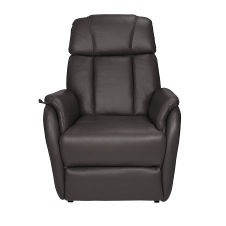 Fauteuil relax électrique HARLOW en cuir pvc chocolat avec lift