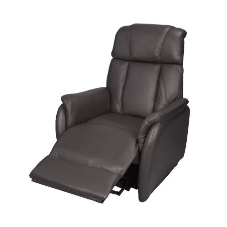 Fauteuil relax électrique HARLOW en cuir pvc chocolat avec lift