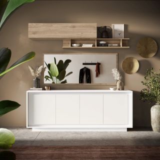 Buffet 207 cm 4 portes ANABELLA 2 BLANC MAT