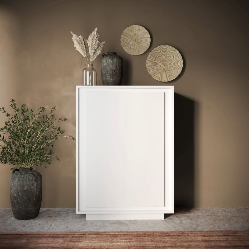 Buffet haut 2 portes ANABELLA 2 BLANC MAT