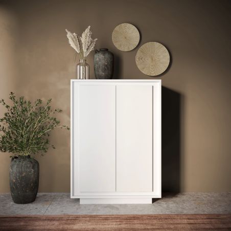 Buffet haut 2 portes ANABELLA 2 BLANC MAT