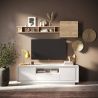 Meuble TV 2 portes 1 tiroir et 1 niche ANABELLA 2 BLANC MAT