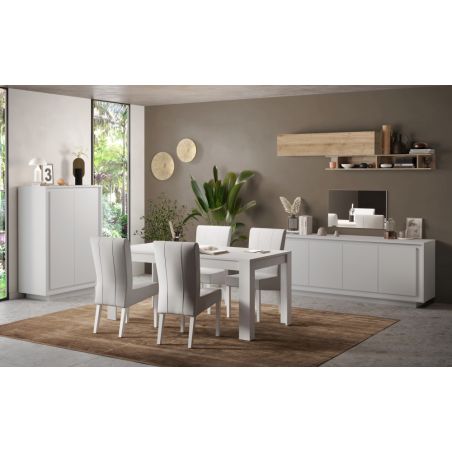 Table extensible ANABELLA 2 BLANC MAT 137(+48) x 90 cm 