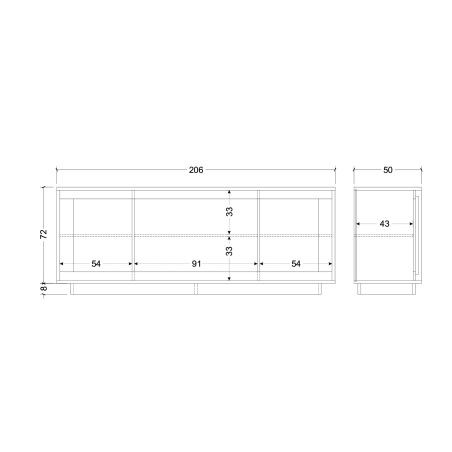 copy ofBuffet 207 cm 4 portes ANABELLA 2 BLANC CADIZ