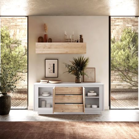 Buffet 2 portes 3 tiroirs ANABELLA 2 BLANC CADIZ