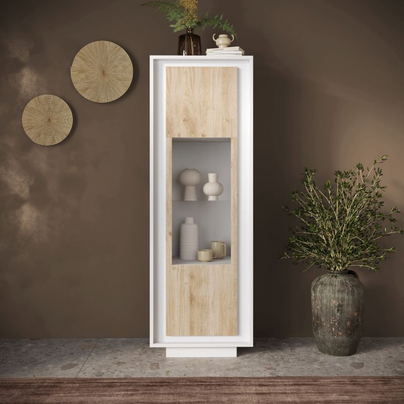Vitrine 1 porte ANABELLA 2 BLANC CADIZ