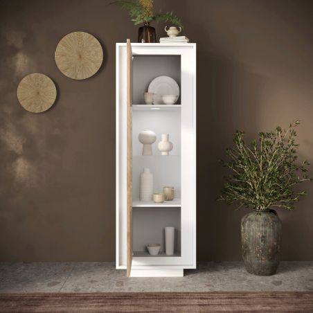 Vitrine 1 porte ANABELLA 2 BLANC CADIZ