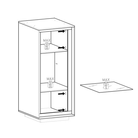Vitrine 1 porte ANABELLA 2 BLANC CADIZ