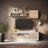 Meuble TV 2 portes 1 tiroir et 1 niche ANABELLA 2 BLANC CADIZ